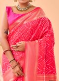 Pink Contemporary Saree in Silk with Woven - 2