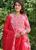 Pink Cotton  Embroidered Salwar Suit for Casual - 3