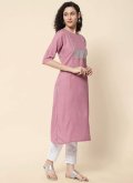 Pink Cotton  Embroidered Trendy Salwar Kameez - 2