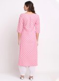 Pink Cotton  Floral Print Trendy Salwar Kameez - 2