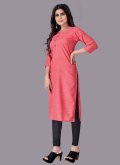 Pink Cotton  Print Casual Kurti for Casual - 2