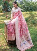 Pink Cotton  Printed Trendy Saree - 2