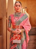 Pink Cotton Silk Border Classic Designer Saree for Ceremonial - 1