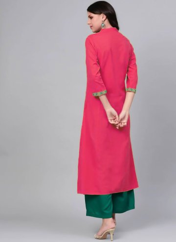 Pink Designer Kurti in Rayon with Embroidered