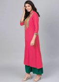 Pink Designer Kurti in Rayon with Embroidered - 2