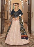 Pink Designer Lehenga Choli in Georgette with Embroidered - 1