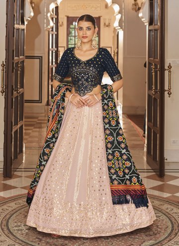 Pink Designer Lehenga Choli in Georgette with Embroidered