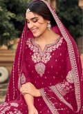 Pink Designer Pakistani Salwar Suit in Faux Georgette with Embroidered - 1
