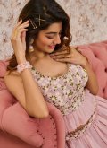 Pink Faux Crepe Embroidered Readymade Lehenga Choli for Ceremonial - 1