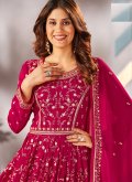 Pink Faux Georgette Embroidered Trendy Salwar Kameez for Ceremonial - 2