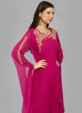 Pink Georgette Embroidered Casual Kurti for Festival - 2
