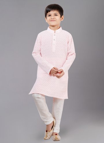 Pink Georgette Embroidered Kurta Pyjama