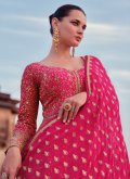 Pink Georgette Embroidered Readymade Designer Gown for Party - 2