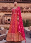 Pink Georgette Embroidered Readymade Designer Gown for Party - 3