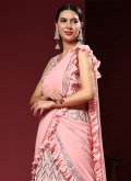 Pink Georgette Embroidered Readymade Lehenga Choli for Engagement - 1