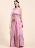 Pink Georgette Embroidered Readymade Lehenga Choli for Sangeet - 2