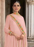 Pink Georgette Embroidered Salwar Suit for Reception - 1