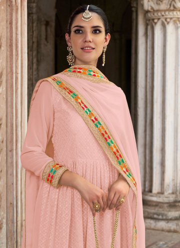 Pink Georgette Embroidered Salwar Suit for Reception