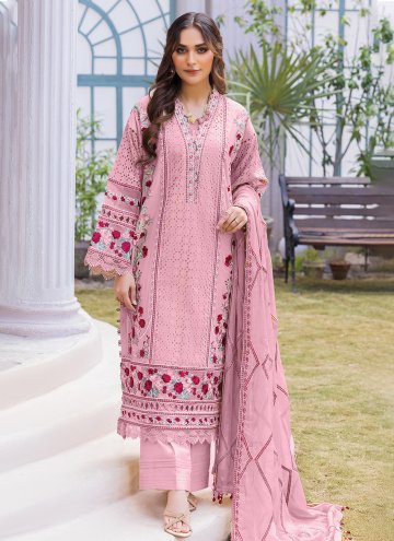 Pink Georgette Embroidered Trendy Salwar Suit for Ceremonial
