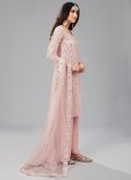 Pink Georgette Foil Print Designer Palazzo Salwar Suit - 2