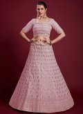 Pink Georgette Gota Work Designer Lehenga Choli for Engagement - 2