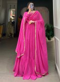 Pink Georgette Printed Designer Gown for Ceremonial - 2