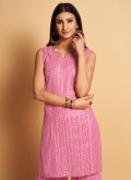Pink Georgette Sequins Work Designer Salwar Kameez for Casual - 1