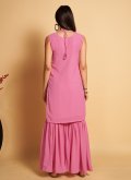 Pink Georgette Sequins Work Designer Salwar Kameez for Casual - 2
