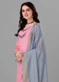 Pink Handloom Cotton Embroidered Salwar Suit for Festival - 2