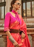 Pink Handloom Silk Woven Designer Saree - 1