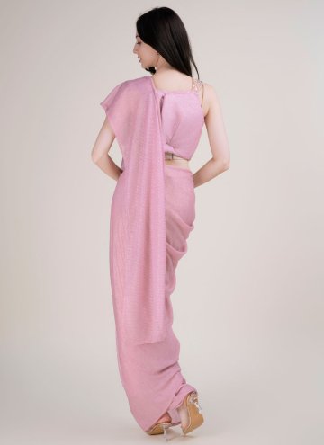 Pink Imported Embroidered Contemporary Saree