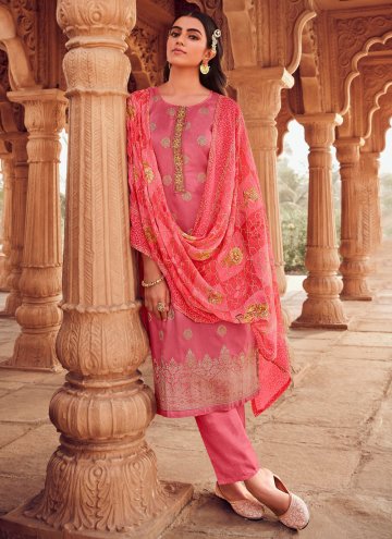 Pink Jacquard Embroidered Trendy Salwar Kameez