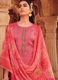 Pink Jacquard Embroidered Trendy Salwar Kameez - 2