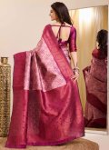 Pink Kanjivaram Silk Jacquard Work Classic Designer Saree - 1