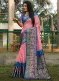Pink Kanjivaram Silk Woven Bandhani Saree - 2