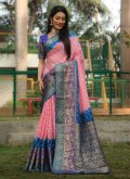 Pink Kanjivaram Silk Woven Bandhani Saree - 3