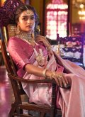 Pink Kanjivaram Silk Woven Designer Saree for Ceremonial - 1