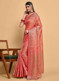 Pink Kanjivaram Silk Woven Trendy Saree for Party - 2