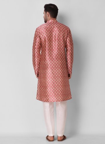 Pink Kurta Pyjama in Art Silk with Digital Print
