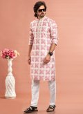 Pink Kurta Pyjama in Cotton  with Digital Print - 1