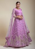 Pink Lehenga Choli in Net with Embroidered - 2