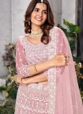 Pink Lehenga Choli in Net with Embroidered - 3