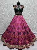 Pink Lehenga Choli in Pure Silk with Embroidered - 1
