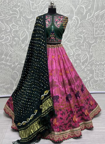Pink Lehenga Choli in Pure Silk with Embroidered