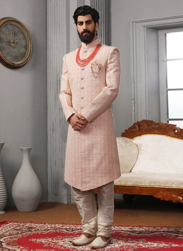 Pink Lucknowi Embroidered Sherwani for Ceremonial