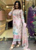 Pink Muslin Digital Print Salwar Suit for Casual - 1