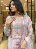 Pink Muslin Digital Print Salwar Suit for Casual - 2