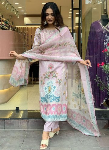 Pink Muslin Digital Print Salwar Suit for Casual