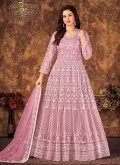 Pink Net Cord Salwar Suit - 2
