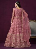 Pink Net Embroidered Anarkali Suit for Engagement - 2